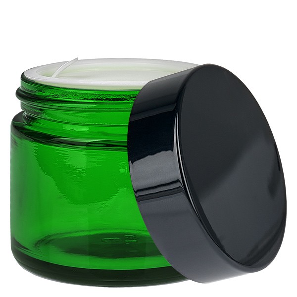 Pot en verre 60ml vert avec couvercle à insérer UNiTWIST