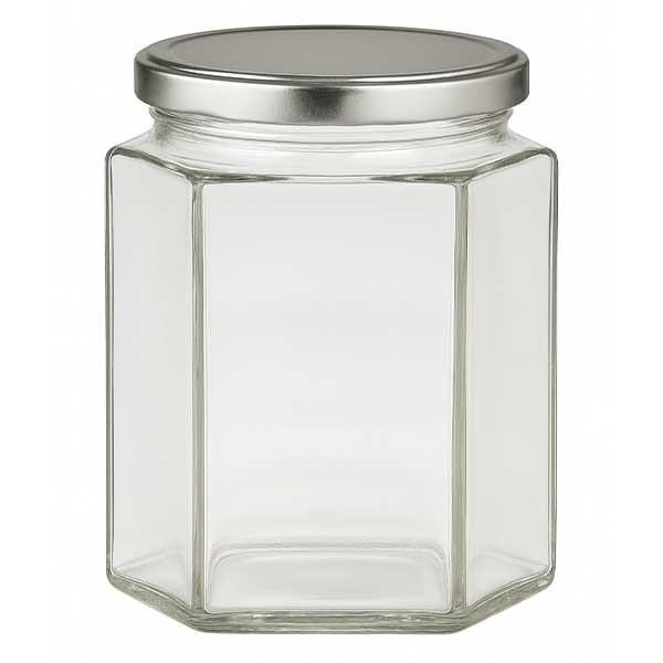 196ml Hexaglas avec couvercle BasicSeal argenté UNiTWIST