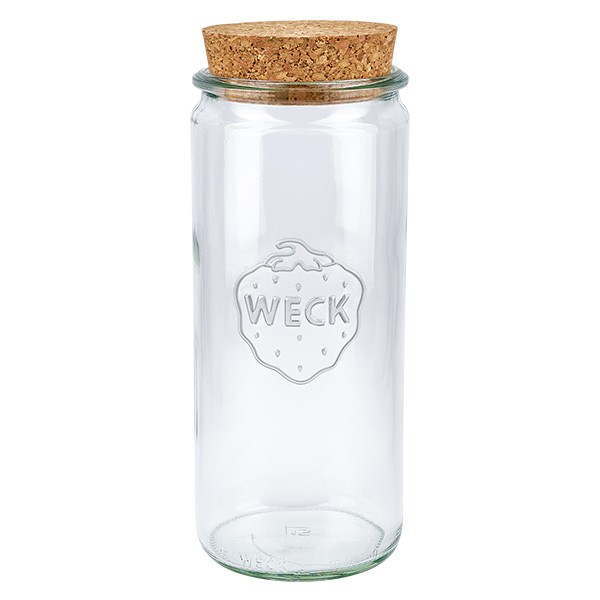 Pot cylindrique 1040ml WECK RR60 avec bouchon nature