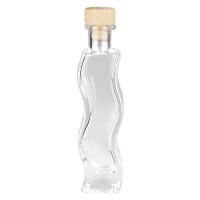 Bouteille en verre 100 ml « Fila » avec bouchon en bois UNiTWIST® Bouteille en verre 100 ml « Fila » avec bouchon en bois UNiTWIST®
