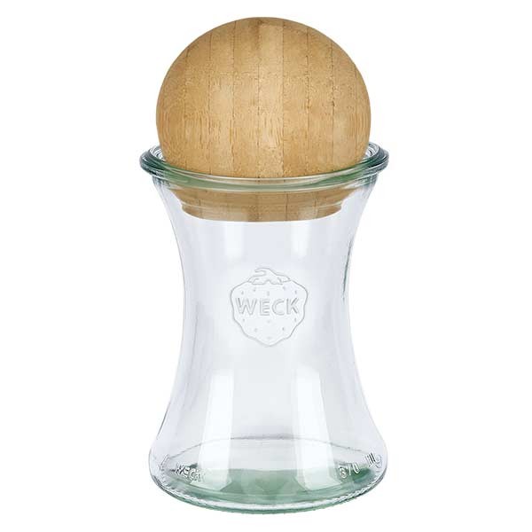 Pot à délicatesse de 370 ml WECK RR80 avec boule en bois