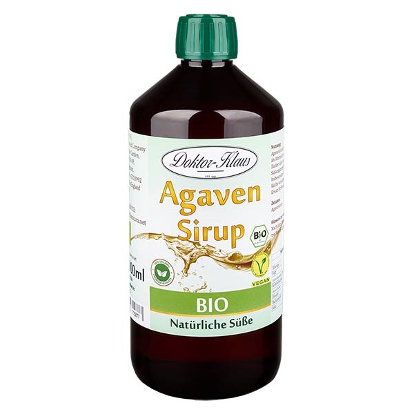 Sirop d&#039;agave bio 1000 ml en bouteille PET ambrée
