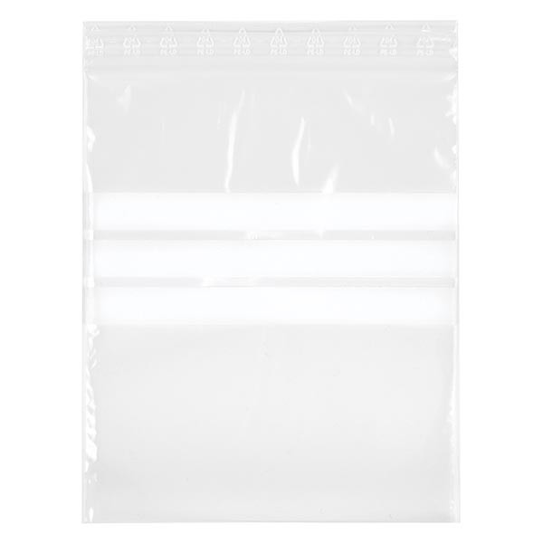 100 sachets Polyzip 60x80 mm avec zone d&#039;écriture, épaisseur : 50 μm