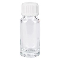 Flacon pharma. clair 10 ml bouch. à vis blanc globules st Flacon pharma. clair 10 ml bouch. à vis blanc globules st