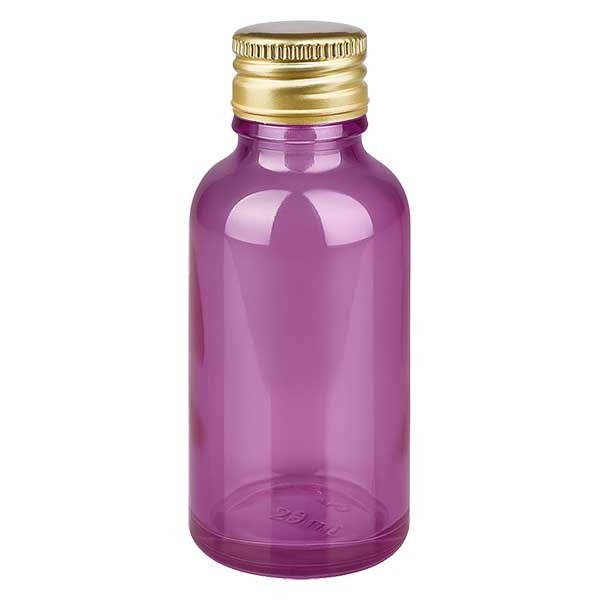 Flacon de 30 ml, bouchon à vis 11 mm en aluminium doré avec bouchon standard PurpleLine UT18/30