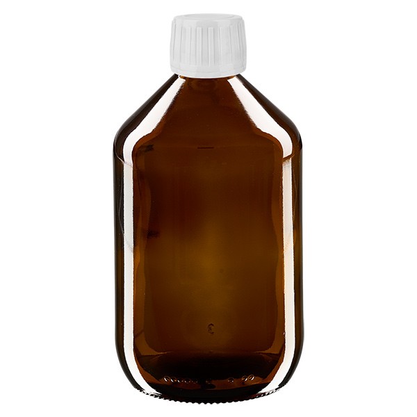 Flacon médical de 500 ml avec bouchon blanc