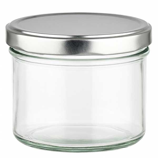 Verre cylindrique UNiTWIST 230ml + couvercle BasicSeal argent