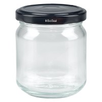 212ml Verre rond avec couvercle BioSeal noir UNiTWIST 212ml Verre rond avec couvercle BioSeal noir UNiTWIST