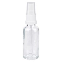 Flacon compte-gouttes clair 30 ml avec vaporisateur à pompe blanc Flacon compte-gouttes clair 30 ml avec vaporisateur à pompe blanc