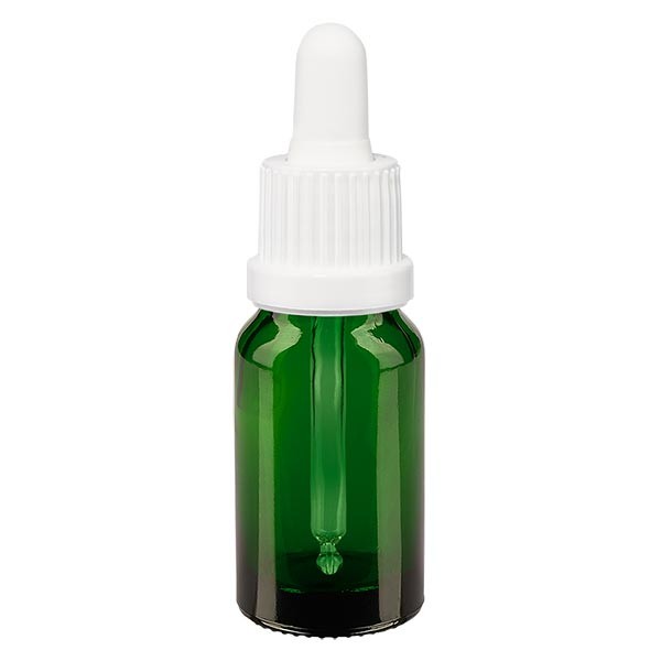 Flacon vert 10 ml + pipette blanche à système d&#039;inviolabilité