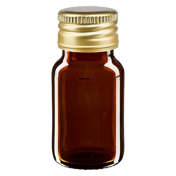Flacon médical norme européenne 30 ml ambré avec capsule dorée en aluminium