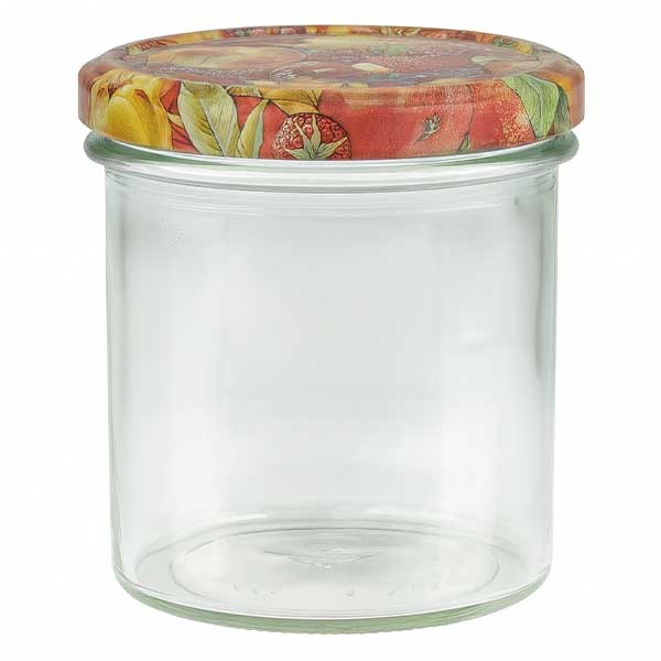 Verre renversé 350ml + couvercle BasicSeal décor fruits UNiTWiST