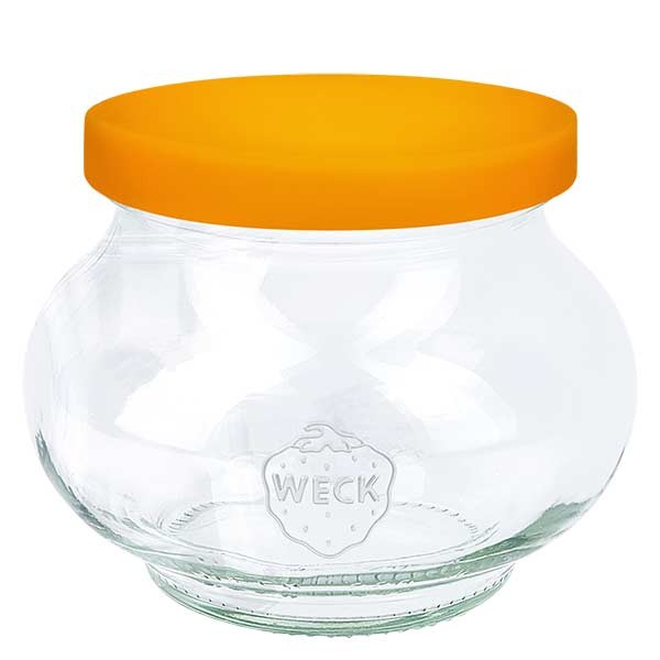 Bocal décoratif 220 ml WECK RR60 avec couv. en silicone orange