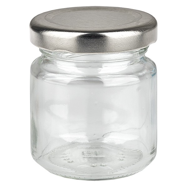 53ml verre rond avec couvercle BasicSeal argent UNiTWIST