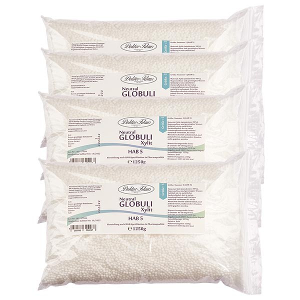 Offre spéciale : 5,0kg globules neutres HAB5 en xylite (sans sucre) (4 x 1,25kg)