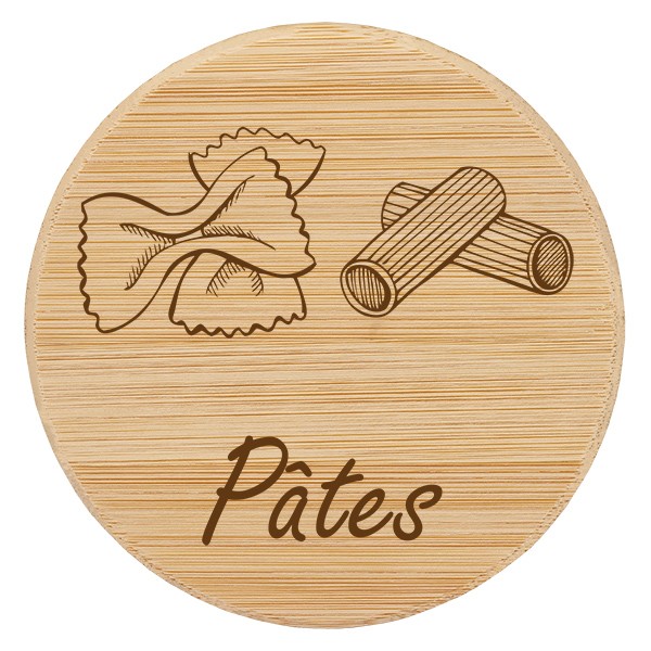 Couvercle en bois &quot;Pâtes&quot; pour WECK RR100