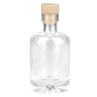 Bouteille en verre 50 ml « Attila » avec bouchon en bois UNiTWIST Bouteille en verre 50 ml « Attila » avec bouchon en bois UNiTWIST