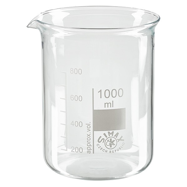 Becherglas - Messbecher - 1000ml - Borosilikatglas - niedrige Form