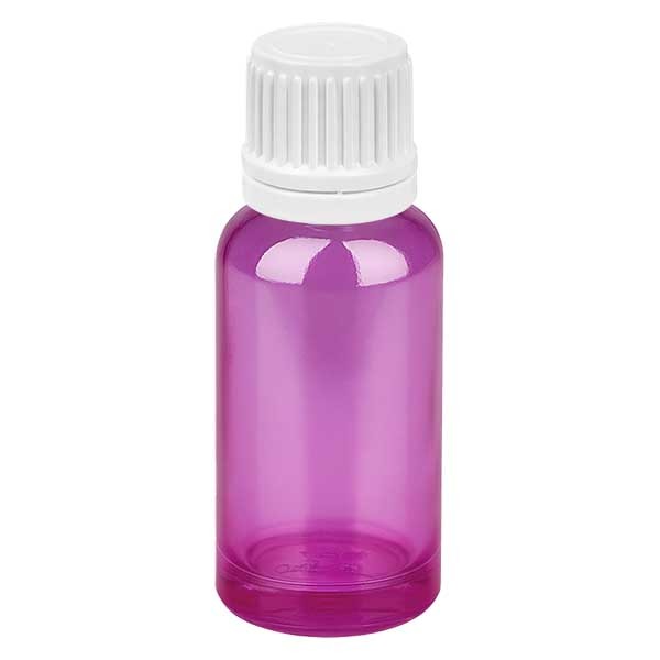 20ml Tropfflasche 0.7mm weiß mit Originalitätsring PurpleLine UT18/20