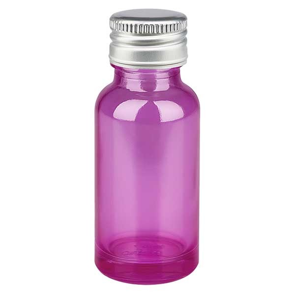Flacon de 20 ml, bouchon à vis de 11 mm, aluminium argenté avec bouchon standard PurpleLineUT18/20