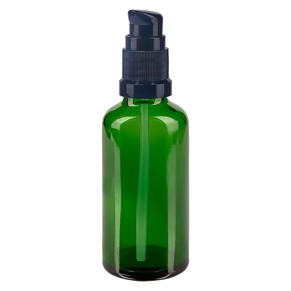 Flacon compte-gouttes vert 50 ml avec spray nasal blanc