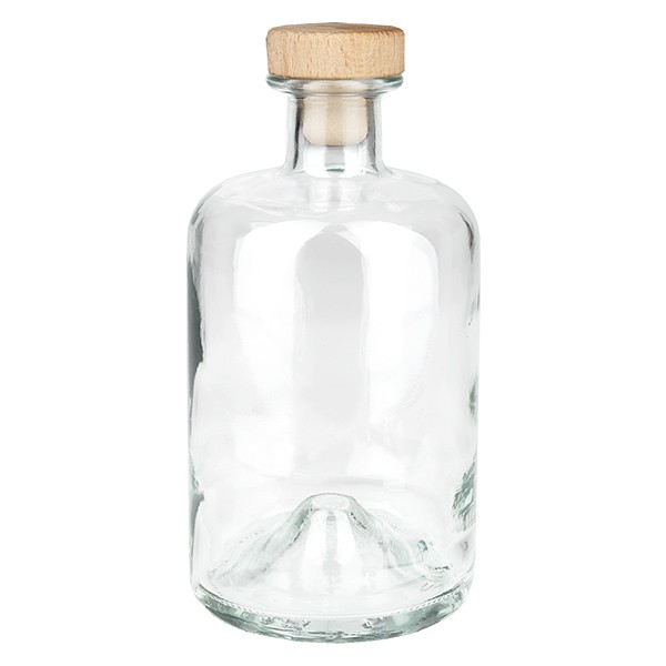 Flacon à pharmacie « Classic » 500 ml avec bouchon en bois UNiTWIST®