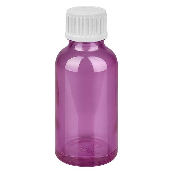 Flacon compte-gouttes 30 ml 0,9 mm blanc avec bouchon standard PurpleLine UT18/30