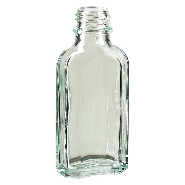 Flasque transparente de 50 ml au goulot DIN 22