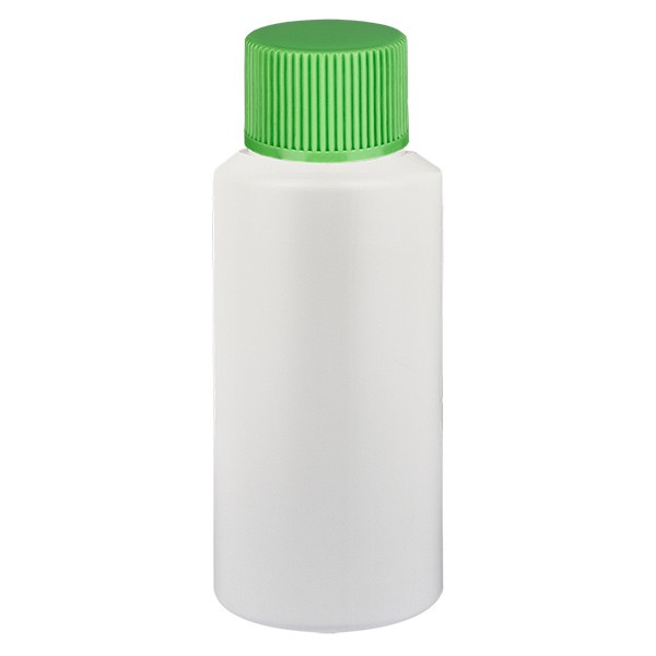 Flacon cylindrique en PET blanc 25 ml, S20x3, sans bouchon