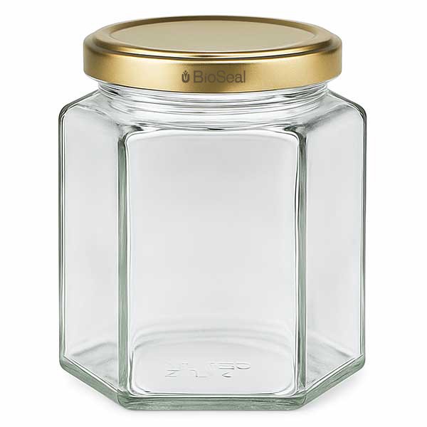 390ml Hexaglas avec couvercle BioSeal or UNiTWIST