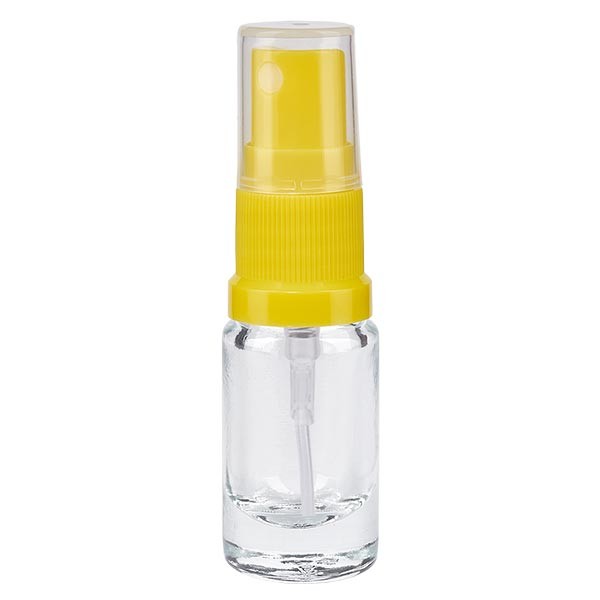 Flacon pharmaceutique clair 5 ml vaporisateur jaune standard
