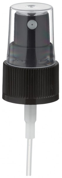Vaporisateur à pompe pour bouteille en aluminium noire de 10 ml avec capuchon GCMI 20/410