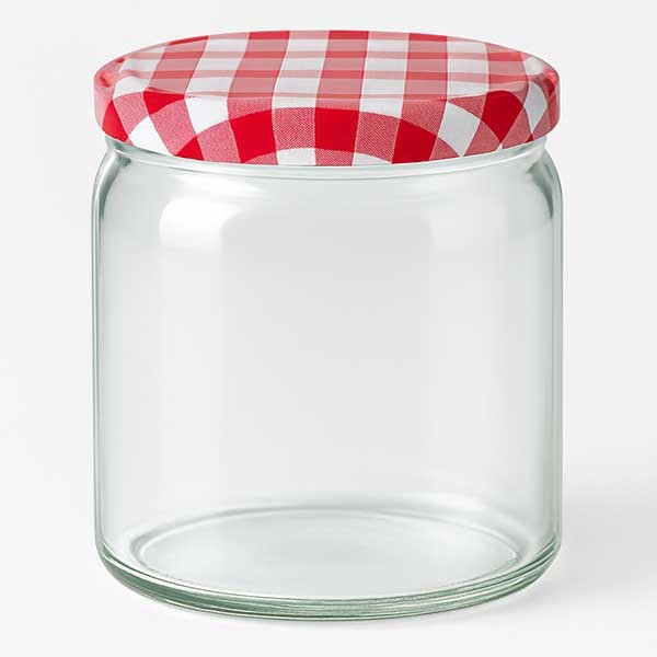 Verre rond 408ml avec couvercle BasicSeal rouge/blanc UNiTWiST