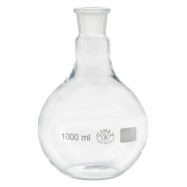 Ballon à fond plat 1000 ml à col large, en verre borosilicate avec rodage normalisé 29/32