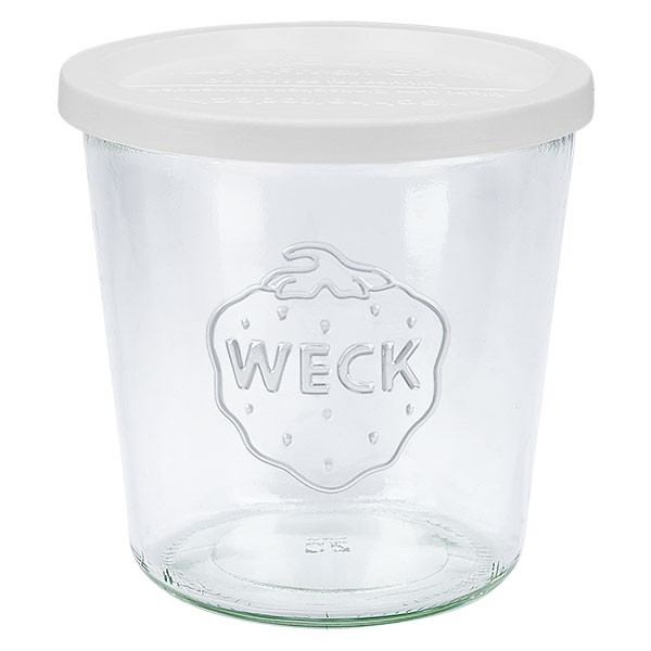 Bocal conique WECK 580 ml (1/2 L) avec couvercle fraîcheur en plastique