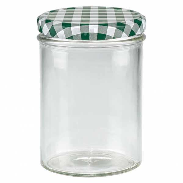 Verre renversé 435ml + couvercle BasicSeal vert/blanc UNiTWiST