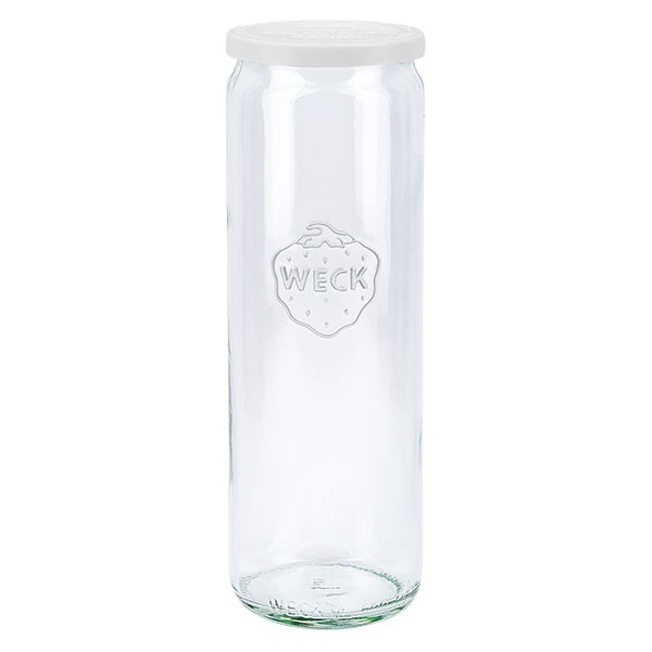 Bocal cylindre WECK 600ml avec couvercle fraîcheur en plastique