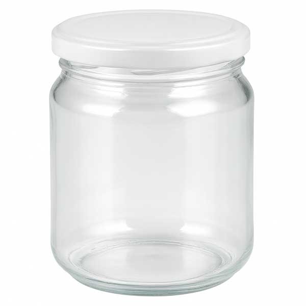 212ml Verre rond avec couvercle BasicSeal blanc UNiTWIST