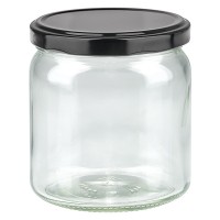 Verre rond 408ml avec couvercle BasicSeal noir UNiTWiST Verre rond 408ml avec couvercle BasicSeal noir UNiTWiST