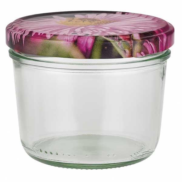 Verre renversé 230ml + couvercle BasicSeal décor fleurs UNiTWiST