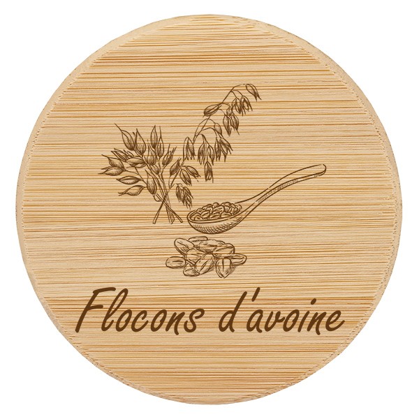 Couvercle en bois &quot;Flocons d&#039;avoine&quot; pour WECK RR100