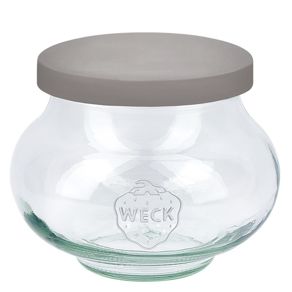 560ml pot à bijoux WECK avec couvercle en silicone gris