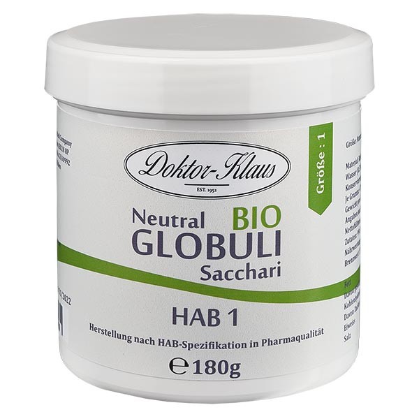 180g globules neutres bio HAB1, 100 % pure saccharose