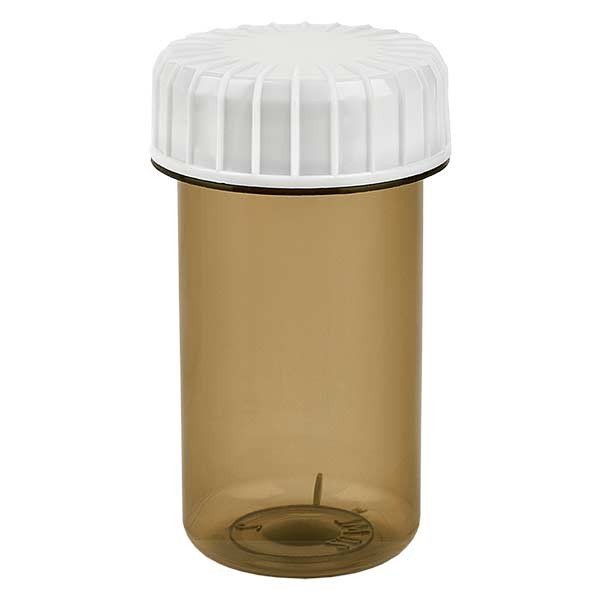 Pot en plastique couleur Shadow 20 ml + couvercle à vis blanc strié en PE, fermeture standard