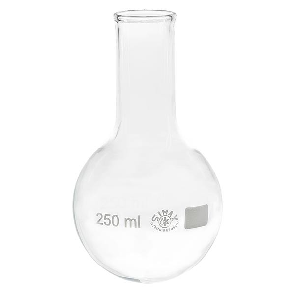 Ballon 250 ml à col étroit en borosilicate avec bord évasé