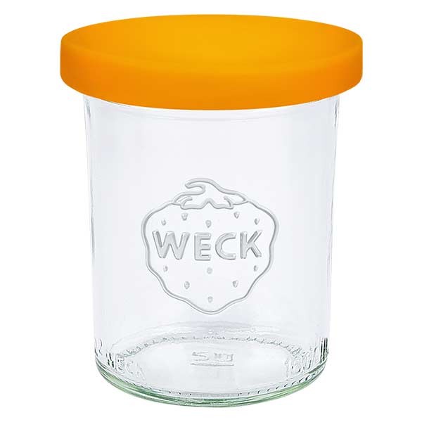 Pot de 160ml WECK RR60 avec couvercle en silicone orange