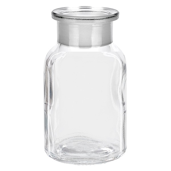 Flacon pharmaceutique 100 ml col large + bouchon verre clair