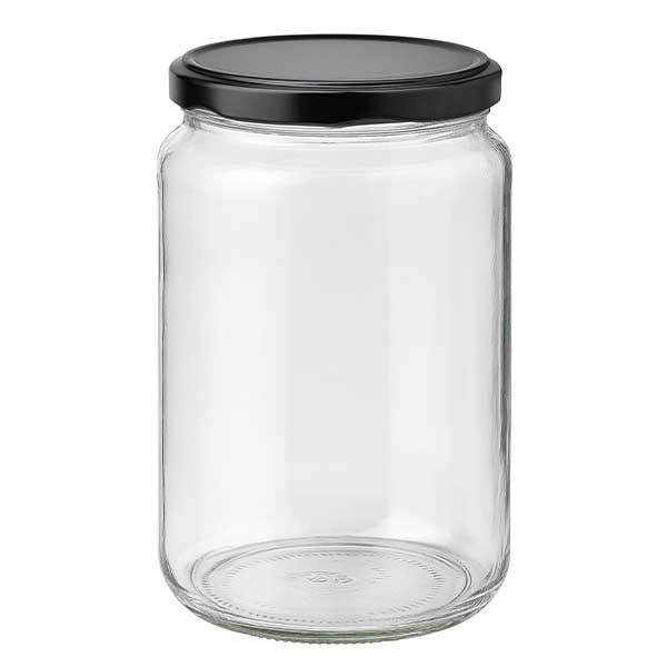 Verre rond 795ml avec couvercle BasicSeal noir UNiTWiST