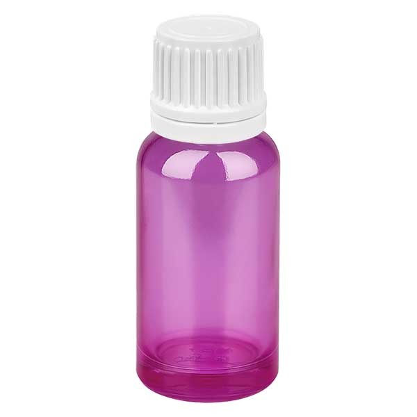 Flacon de 20 ml, bouchon à vis blanc de 11 mm avec bague d&#039;inviolabilité PurpleLine UT18/20