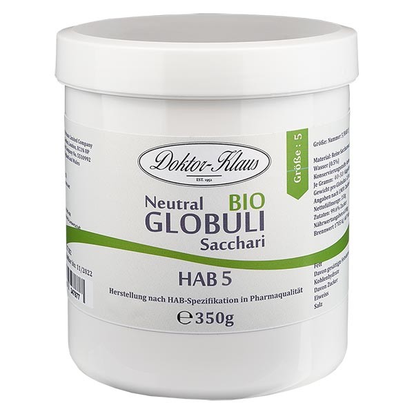 350g globules neutres bio HAB5, 100 % pure saccharose